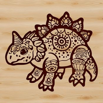 A prehistoric ankylosaurus dinosaur with armored plates, depicted in vector art.