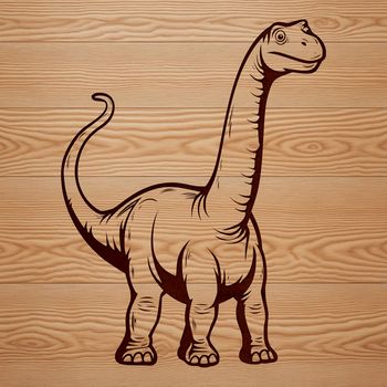 A prehistoric brachiosaurus dinosaur in a simplified vector design, suitable for cutting machines and laser cutters.