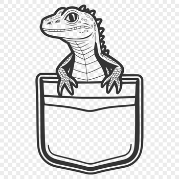 A small reptile lizard peeking out from a pocket.