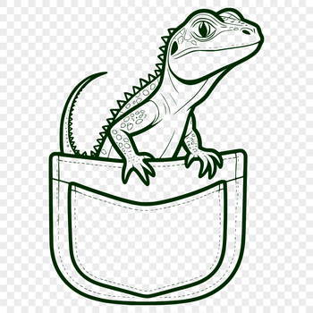 A small green reptile with scaly skin and a long tail, suitable for use in digital designs.