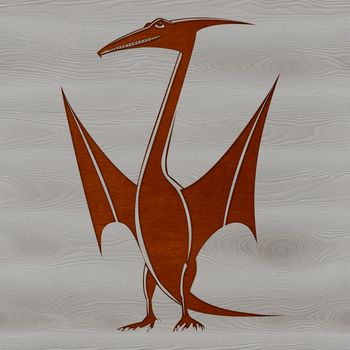 A prehistoric pteranodon dinosaur in a detailed vector illustration.