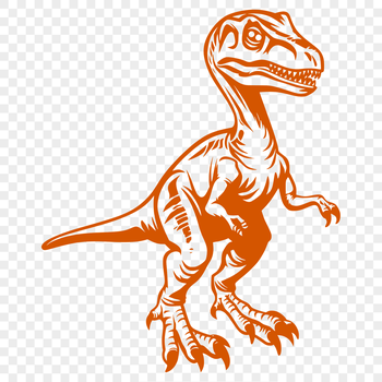 A detailed illustration of a prehistoric dinosaur in full body pose, suitable for vector art and cutting machine projects.