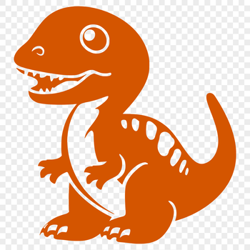 A detailed illustration of a baby dinosaur with full body features in prehistoric style.