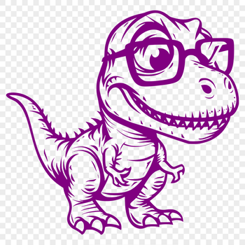 Beautiful Dinosaur Wearing Glasses PDF