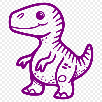 A prehistoric baby dinosaur standing on all fours, with a full body illustration.
