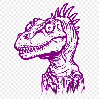 Prehistoric dinosaur illustration in full body pose, suitable for vector design and cutting machine projects.
