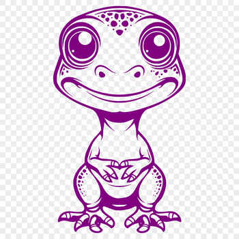A detailed illustration of a baby prehistoric dino in full body view.