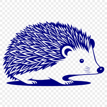 A digital illustration of a hedgehog, suitable for use in various design projects.