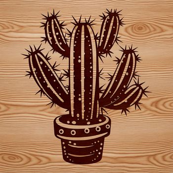 A desert plant with sharp spines, suitable for gardening projects and vector art designs.