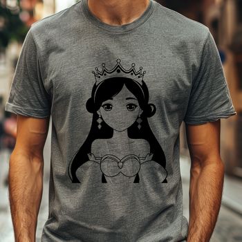 A royalty-free clip art image of a girl depicted as a princess.