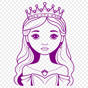 A young female princess character in a traditional dress, created as an editable vector graphic.