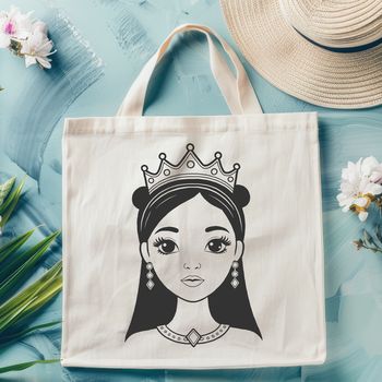 An illustration of a young female princess in a traditional costume.