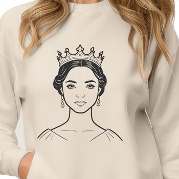 A female royalty character in a royal gown and crown, represented as an SVG vector image.