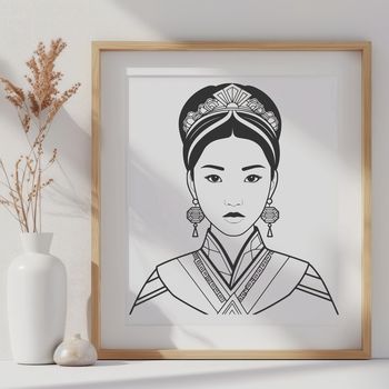 A stylized illustration of a young female princess in a medieval setting.