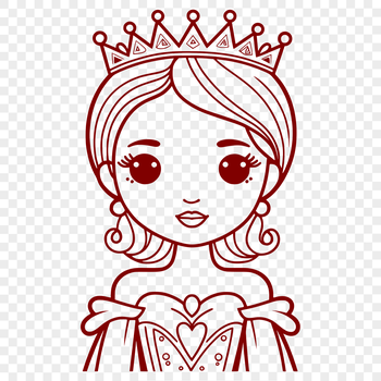 Young princess clip art design available as a scalable SVG file.
