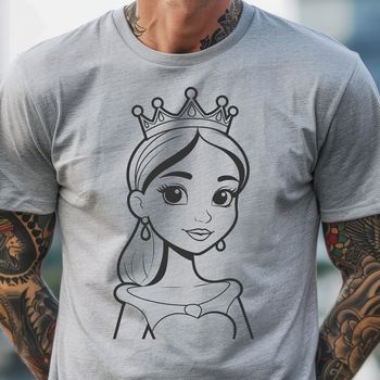 Female royalty character in elegant attire designed as a vector SVG image.