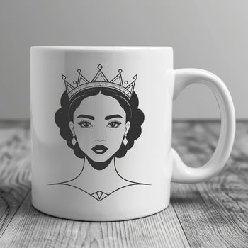 A female royalty figure with regal attire in vector format, suitable for various digital applications.