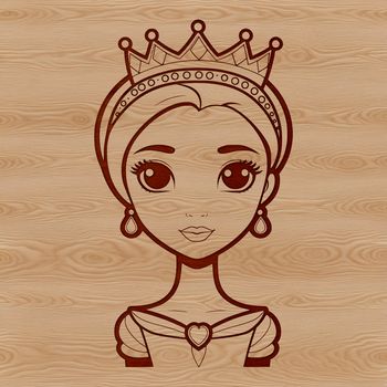 A stylized illustration of a young female princess.