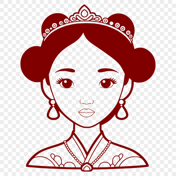 A colorful princess character created as a vector art design.