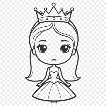 A digital illustration of a female princess in various poses, suitable for vector design and cutting machine projects.