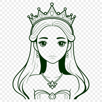 Female royalty illustration in vector format, suitable for various digital uses.