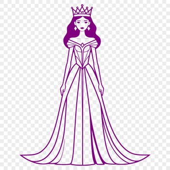 Vector graphic design of a young female princess character.