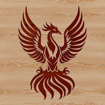 A majestic mythical creature with radiant plumage, symbolizing rebirth and renewal.