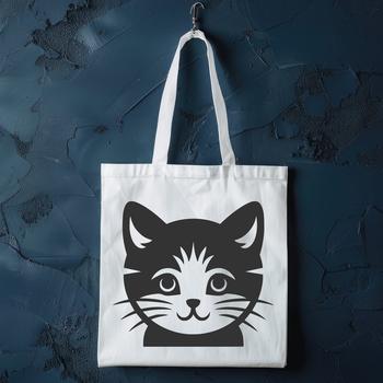 A detailed illustration of a cute kitten's head in vector format.
