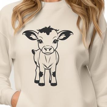 A high-quality illustration of a cow, depicted in its entirety with intricate details.