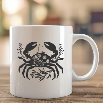 Illustrative crab vector graphic with full body details.