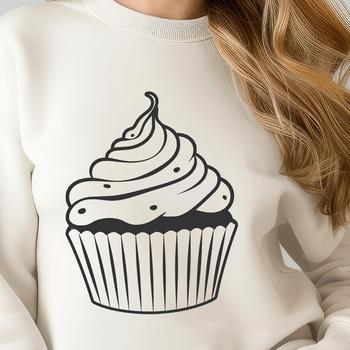 A digital illustration of a cupcake, created as vector art, suitable for commercial or personal use.