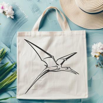 A detailed illustration of a prehistoric Pteranodon, featuring its full body in a realistic style.