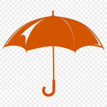 Vector illustration of a colorful umbrella on a rainy day