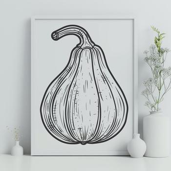 A high-quality digital illustration of a squash for graphic design and craft projects.