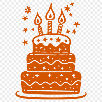 A colorful birthday cake design suitable for digital cutting machines like Cricut and laser cutters.