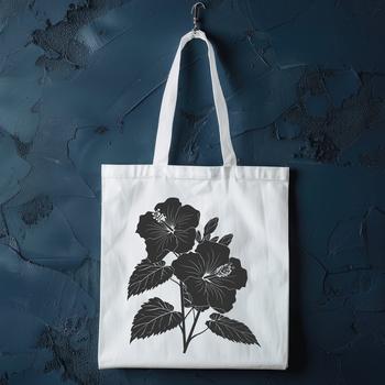 A detailed illustration of a hibiscus flower in bloom.