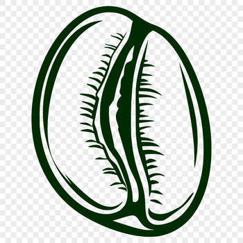 A simple outline design of a coffee bean suitable for cutting or laser engraving.