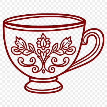 A simple vector illustration of a cup, ideal for digital use in various formats such as PDF and DXF.