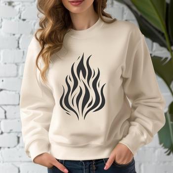 A stylized vector design of flames with intricate details.