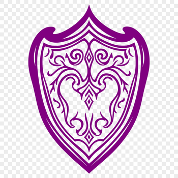 A decorative shield design with intricate patterns and details, ideal for vector art projects.