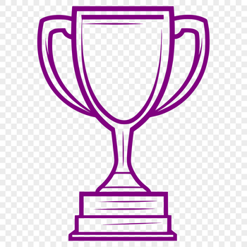A vector graphic illustration of a trophy award symbolizing achievement in sports competitions.