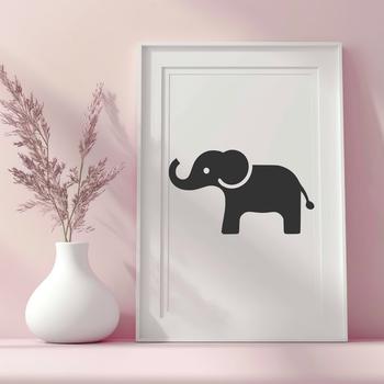 A stylized digital vector illustration of a majestic elephant.
