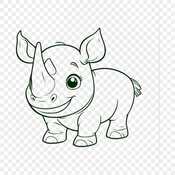 A stylized illustration of a rhino in vector format.