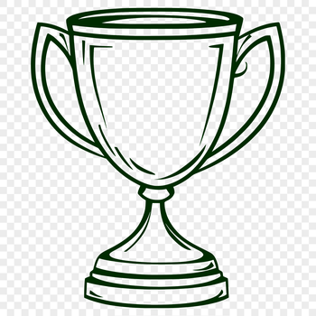 A 3D trophy design made from vector shapes, suitable for cutting out with a Cricut or laser cutter.