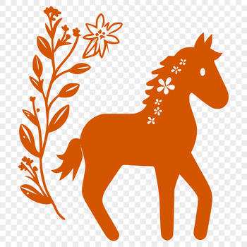 A detailed illustration of a horse in full body pose, suitable for vector art designs.