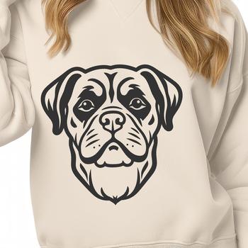 Vector illustration of a dog breed, specifically the Rottweiler.