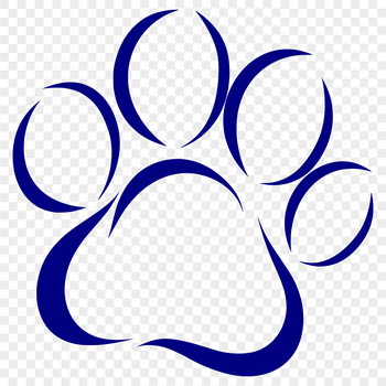Paw print design with digital outline