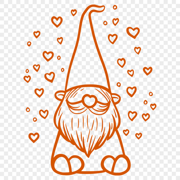 A mythical creature with love hearts depicted in vector format.