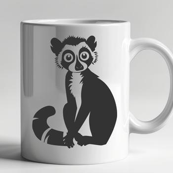 A detailed vector illustration of a lemur in full body pose.