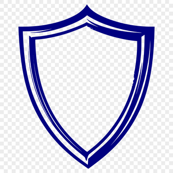 A simple graphic illustration of a shield with a bold design, suitable for various digital uses.